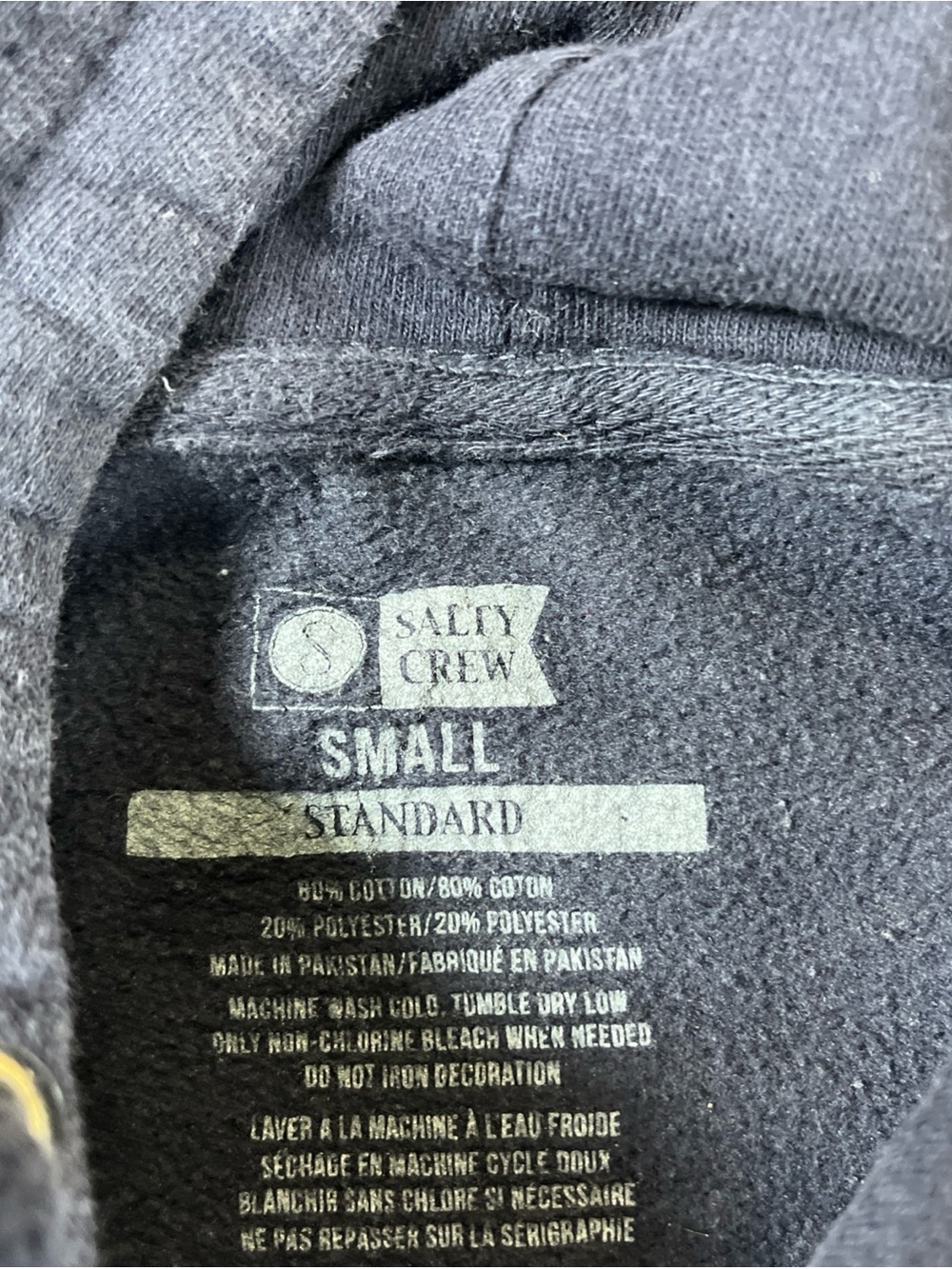 Salty Crew Chasing Tail Black Sweatshirt Hoodie Graphic Logo Fish Men’s S - Picture 11 of 13